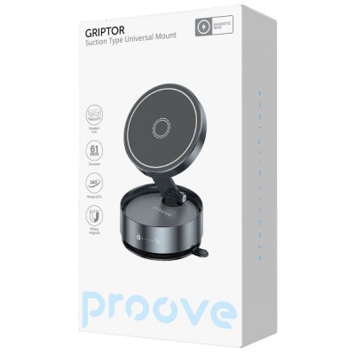 Автомобільний тримач Proove Griptor Sutction Type Universal Mount (CHGRP0000003) gray