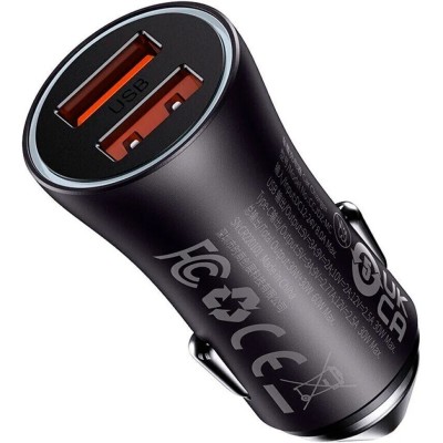 АЗП Baseus Golden Contactor Max Dual Fast Charger Car Charger U+U 60W (CGJM000013) Dark Gray АЗП Baseus Golden Contactor Max Dual Fast Charger Car Charger U+U 60W (CGJM000013) Dark Gray