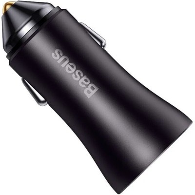 АЗП Baseus Golden Contactor Max Dual Fast Charger Car Charger U+U 60W (CGJM000013) Dark Gray АЗП Baseus Golden Contactor Max Dual Fast Charger Car Charger U+U 60W (CGJM000013) Dark Gray