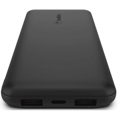 Акумулятор портативний літій-іонний Power Bank Belkin 10000мА·год, 15Вт, 2хUSB-A/USB-C, чорний (BPB011BTBK)