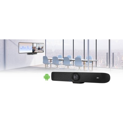 Відеотермінал Aver VB370A, Android 13, 4.5x Optical Zoom, 2 об'єктива 4K, PTZ, 14х Uni-mic, радіус дії 10 м, динаміки 2 х 6 Вт, 