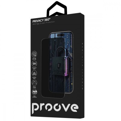 Захисне скло iPhone 17 Pro / 17 / 16 Pro Proove Privacy 360 Installation Box black