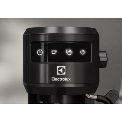 Кавоварка Electrolux ріжкова, 1л, мелена, ручний капуч, LED-дисплей, підігрів чашок, чорний (E6EC1-6BST)