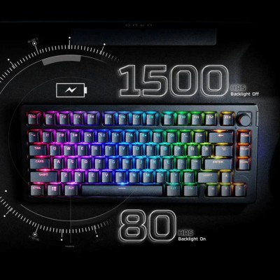 Клавіатура механічна HyperX Alloy Rise 75key, Red, USB-A/WL/BT, EN/UA, RGB, чорний (91Y91AA)
