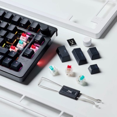 Клавіатура механічна HyperX Alloy Rise 75key, Red, USB-A/WL/BT, EN/UA, RGB, чорний (91Y91AA)