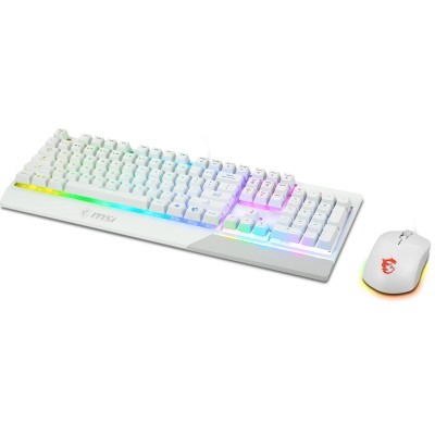 Комплект клавіатура та миша MSI Vigor GK30 COMBO WHITE UA USB, EN/UKR/RU, RGB, білий