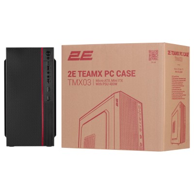 Корпус 2E TeamX TMX03 з БЖ 2E ATX400W, 2xUSB2.0, 1x80мм, VGA 220мм, mATX, чорний (2E-TMX03) Корпус 2E TeamX TMX03 з БЖ 2E ATX400W, 2xUSB2.0, 1x80мм, VGA 220мм, mATX, чорний (2E-TMX03)