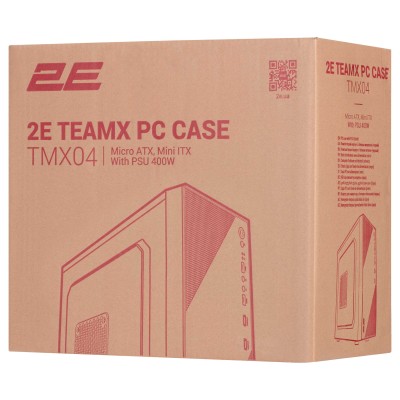 Корпус 2E TeamX TMX04 з БЖ 2E ATX400W, 2xUSB2.0, 1x80мм, VGA 220мм, mATX, чорний (2E-TMX04) Корпус 2E TeamX TMX04 з БЖ 2E ATX400W, 2xUSB2.0, 1x80мм, VGA 220мм, mATX, чорний (2E-TMX04)