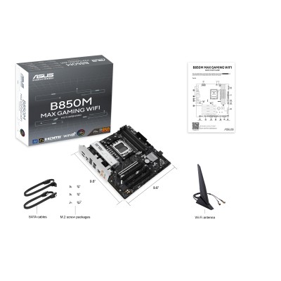 Материнcька плата ASUS B850M MAX GAMING WIFI sAM5 B850 4xDDR5 M.2 HDMI DP WiFi BT mATX (90MB1LL0-M0EAY0) Материнcька плата ASUS B850M MAX GAMING WIFI sAM5 B850 4xDDR5 M.2 HDMI DP WiFi BT mATX (90MB1LL0-M0EAY0)