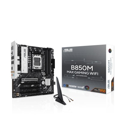 Материнcька плата ASUS B850M MAX GAMING WIFI sAM5 B850 4xDDR5 M.2 HDMI DP WiFi BT mATX (90MB1LL0-M0EAY0) Материнcька плата ASUS B850M MAX GAMING WIFI sAM5 B850 4xDDR5 M.2 HDMI DP WiFi BT mATX (90MB1LL0-M0EAY0)