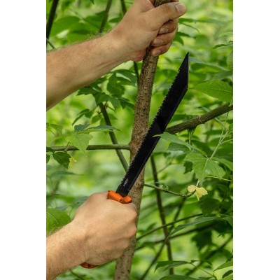 Мачете Neo Tools Full Tang, 400мм, лезо 255мм, рукоятка ABS+TPR, пила на обусі, чохол