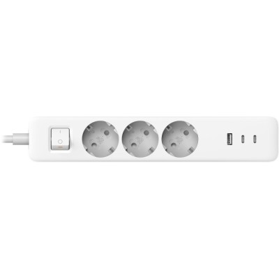 Мережевий фільтр Xiaomi Power Strip, 3 розетки/3USB (1USB-1 + 2 Type-C), 20W, 1.4М, White (BHR07UKEU)
