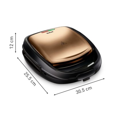 Мультимейкер Tefal Coppertinto 700Вт, тефлон, 2 пластини, корпус-метал, чорно-бронзовий (SW341G10)