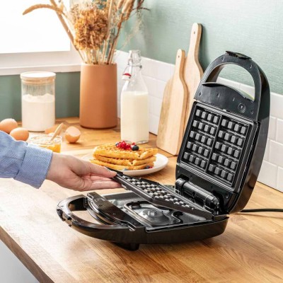 Мультимейкер Tefal Coppertinto 700Вт, тефлон, 2 пластини, корпус-метал, чорно-бронзовий (SW341G10)