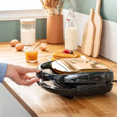Мультимейкер Tefal Coppertinto 700Вт, тефлон, 2 пластини, корпус-метал, чорно-бронзовий (SW341G10)
