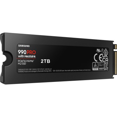 Накопичувач SSD Samsung M.2 2TB PCIe 4.0 990PRO + радіатор (MZ-V9P2T0GW)