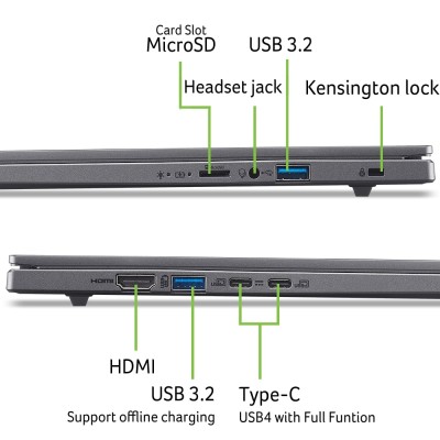 Ноутбук ACER Aspire 16 A16-11M 16" WUXGA IPS, Quallcomm X X1-26-100, 32GB, F1TB, UMA, Win11, сірий (NX.JLNEU.002)
