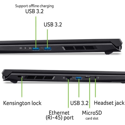 Ноутбук ACER Nitro V 17 ANV17-41 17.3" FHD IPS, AMD R7-260, 32GB, F1TB, NVD5060-8, Lin, чорний (NH.QYVEU.006)