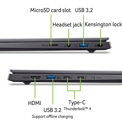 Ноутбук ACER Swift X 14 SFX14-73G 14.5" 2.8K OLED, Intel U7-255H, 32GB, F1TB, NVD5060-8, Win11, сірий (NX.J82EU.005)
