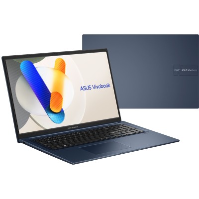 Ноутбук ASUS Vivobook 17 X1704VA-AU455 17.3" FHD IPS, Intel 5 120U, 16GB, F512GB, UMA, NoOS, Блакитний (90NB13X2-M003T0)