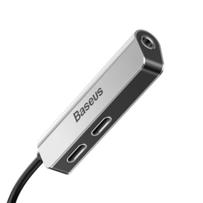 Перехідник Baseus 3-in-1 Lightning To Dual Lightning & 3.5 Mm Female CALL52-S1 Silver/black Перехідник Baseus 3-in-1 Lightning To Dual Lightning & 3.5 Mm Female CALL52-S1 Silver/black