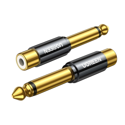 Перехідник UGREEN AV169 6.35mm Male To RCA Female Adapter (80731) Black Перехідник UGREEN AV169 6.35mm Male To RCA Female Adapter (80731) Black