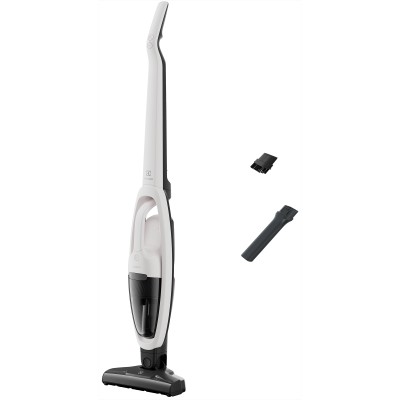 Пилосос Electrolux безпровідний, конт пил -0.3л, автон. робота до 45хв, вага-2.65кг, НЕРА, 2в1, турбо-щітка, 2 насадки, білий (E
