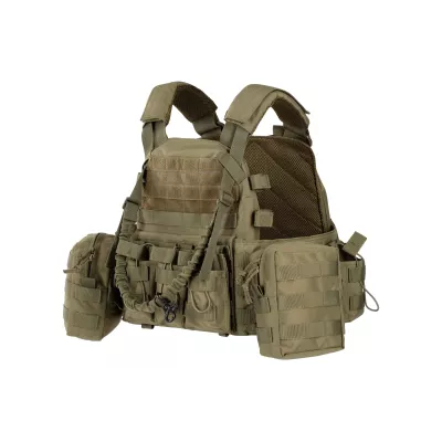 Плитоноска 2Е, Тип 1, з кишенями для бічного захисту і підсумками, Молле, зелена