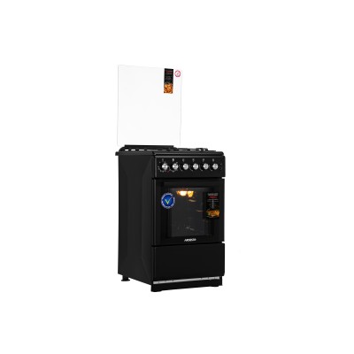 Плита ARDESTO комбі, 52л, 50x60см, конвекція, чавун, підсвічування, форсунки LPG (підключення газового балона), чорний (FSC-F506