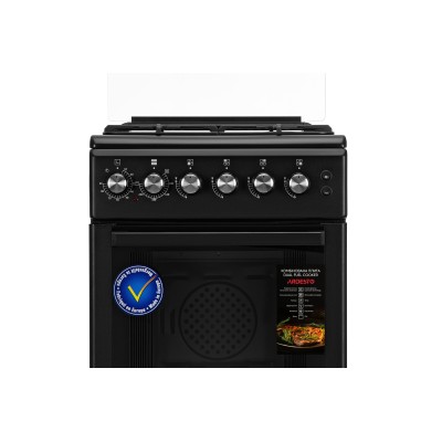 Плита ARDESTO комбі, 52л, 50x60см, конвекція, чавун, підсвічування, форсунки LPG (підключення газового балона), чорний (FSC-F506