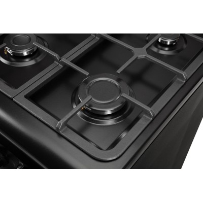 Плита ARDESTO комбі, 52л, 50x60см, конвекція, чавун, підсвічування, форсунки LPG (підключення газового балона), чорний (FSC-F506