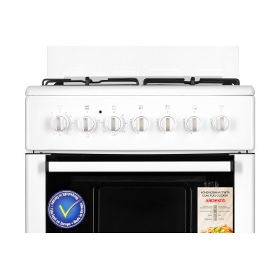 Плита ARDESTO комбі, 64л, 60x60см, підсвічування, форсунки LPG (підключення газового балона), знімні направляючі, білий (FSC-F60