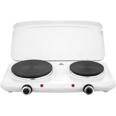 Плитка настільна Sencor електрична, комфорок - 2на 2.5кВт, 15 і 18 см, керування - мех., білий (SCP2271WH-EUE4)