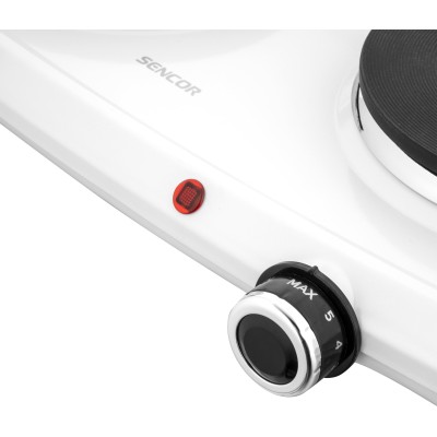 Плитка настільна Sencor електрична, комфорок - 2на 2.5кВт, 15 і 18 см, керування - мех., білий (SCP2271WH-EUE4)