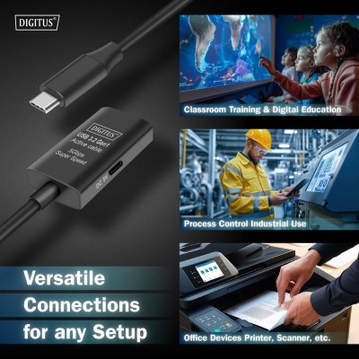 Подовжувач DIGITUS USB 3.2 Gen1 Active Cable 5G, C/M-C/F, 5м, чорний (DA-73108) Подовжувач DIGITUS USB 3.2 Gen1 Active Cable 5G, C/M-C/F, 5м, чорний (DA-73108)