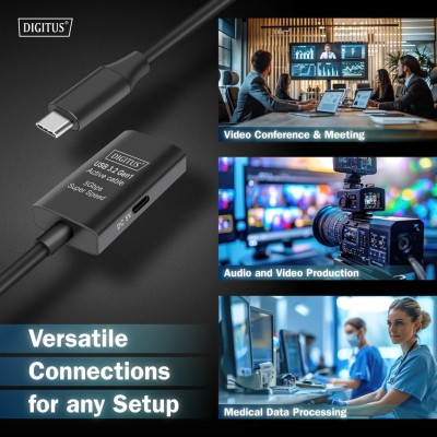 Подовжувач DIGITUS USB 3.2 Gen1 Active Cable 5G, C/M-C/F, 5м, чорний (DA-73108) Подовжувач DIGITUS USB 3.2 Gen1 Active Cable 5G, C/M-C/F, 5м, чорний (DA-73108)