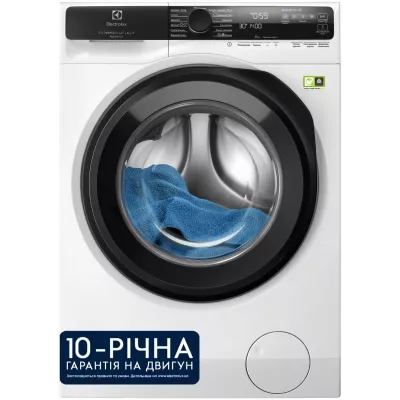 Пральна машина Electrolux фронтальна, 8кг, 1400, A+++, 60см, дисплей, пара, інвертор, білий (EW9F5482WCU)
