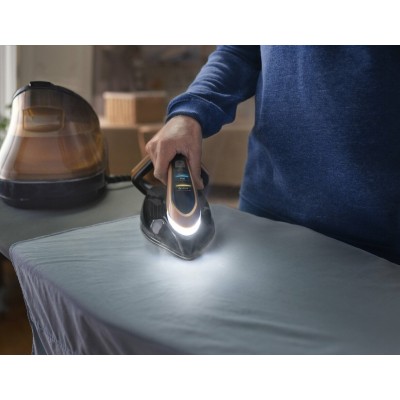Праска-парогенератор Tefal Pro Express Vision, 3000Вт, 1100мл, паровий удар -750гр, постійна пара - 180гр, чорно-золотий (GV9820