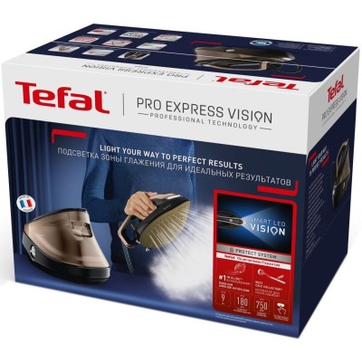 Праска-парогенератор Tefal Pro Express Vision, 3000Вт, 1100мл, паровий удар -750гр, постійна пара - 180гр, чорно-золотий (GV9820