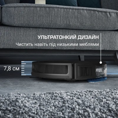 Робот-пилосос Rowenta миючий X-Plorer Serie 65, 2300ПаВт, h=7.8см, 0.3л, конт пил -0.4л, автон. робота до 168хв, чорний (RR8L65W