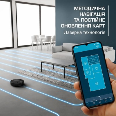 Робот-пилосос Rowenta миючий X-Plorer Serie 65, 2300ПаВт, h=7.8см, 0.3л, конт пил -0.4л, автон. робота до 168хв, чорний (RR8L65W
