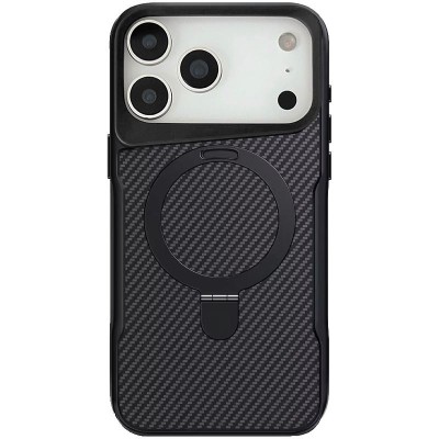 TPU+PC чохол Metal Buttons with MagSafe Carbon Ring для Apple iPhone 17 Pro (6.3") Чорний TPU+PC чохол Metal Buttons with MagSafe Carbon Ring для Apple iPhone 17 Pro (6.3") Чорний