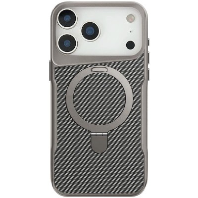 TPU+PC чохол Metal Buttons with MagSafe Carbon Ring для Apple iPhone 17 Pro Max (6.9") Сірий TPU+PC чохол Metal Buttons with MagSafe Carbon Ring для Apple iPhone 17 Pro Max (6.9") Сірий