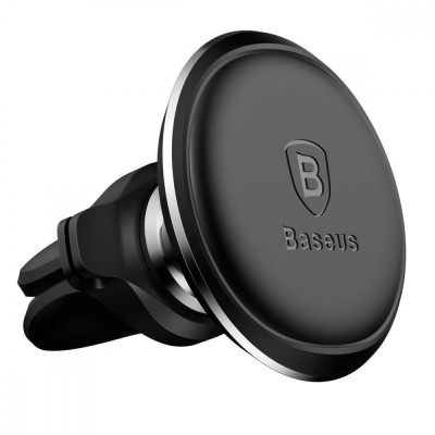Автомобільний тримач Baseus Magnetic Car Mount with Cable Clip Air Vent Version (C40141201113-00) black