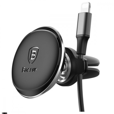 Автомобільний тримач Baseus Magnetic Car Mount with Cable Clip Air Vent Version (C40141201113-00) black