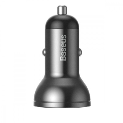 АЗП Baseus Digital Display Dual USB 4.8A Car Charger 24W with Three Primary Colors 3-in-1 (TZCCBX-0G) gray