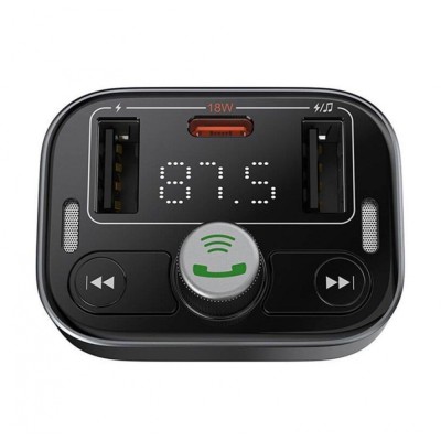 АЗП Baseus FM Launcher S-09 Pro 35W (PD+QC3.0) Type-C+2USB (C10762200113-00) black
