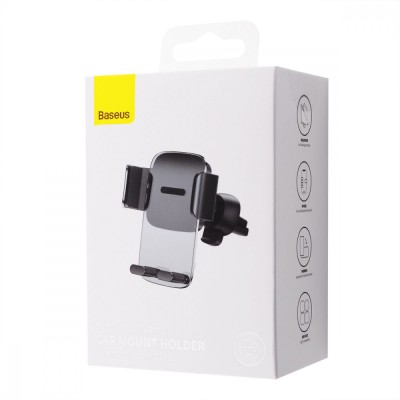 Автомобільний тримач Baseus Easy Control Clamp Air Outlet Version (SUYK000101) black