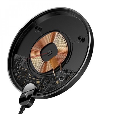 Бездротовий зарядний пристрій Baseus Digital LED Display Gen 2 15W (CCED000001) black