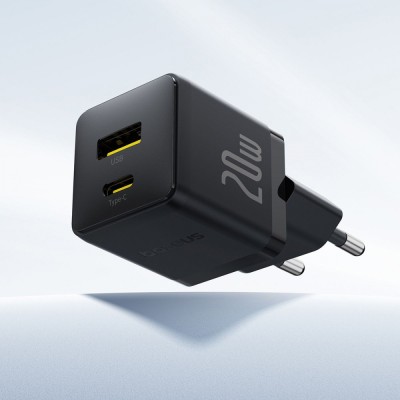 Зарядний Пристрій Baseus Palm Fast Charger Type-C+USB 20W (P10111608213-00) white Зарядний Пристрій Baseus Palm Fast Charger Type-C+USB 20W (P10111608213-00) white